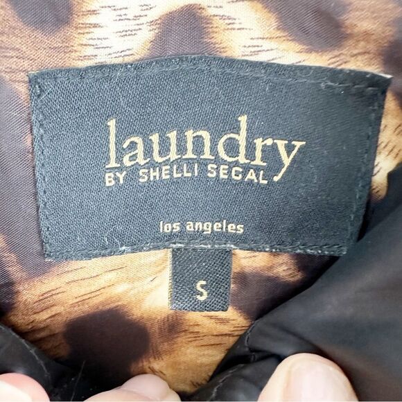 Laundry by Shelli Segal Black Quilted Coat Jacket w/Hood Flattering Fit Small - Picture 4 of 13